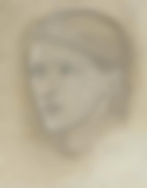 Female head study, looking to the right, for 'The Golden Stairs', possibly Mary Stuart Wortley, later Countess Lovelace (preview)