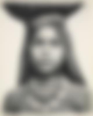 Portrait of young girl carrying a basket on her head, India (preview)