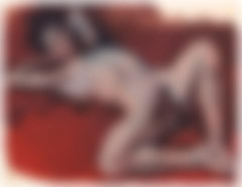 Robert Petit reclining with red background (preview)