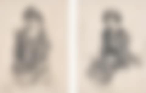 TWO PORTRAITS OF LADIES SEATED (preview)