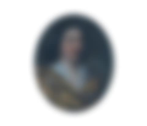 Portrait of gentleman, bust-length, in white chemise and a yellow satin wrap (preview)