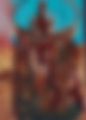VII (7), Le chariot, signe astrologique du Sagittaire, arcane majeur, projet pour le jeu de carte "Le Tarot Universel de Salvador Dalí" (preview)