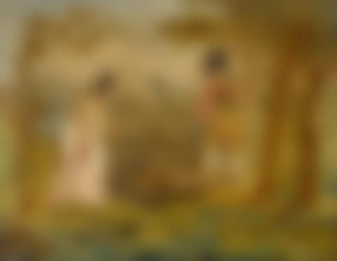 SILKWORK PICTURE OF A YOUNG LADY EMBARKING A ROWING BOAT (preview)