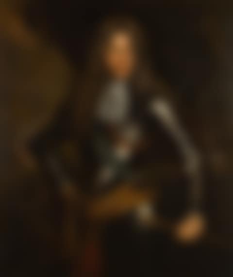 PORTRAIT OF KING JAMES II, THREE-QUARTER-LENGTH, IN ARMOUR, WITH THE GARTER RIBBON AND WAISTBAND, A CORONET ON THE TABLE BESIDE HIM (preview)