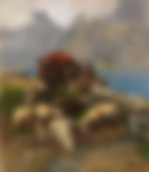 Schafe und Hirte an einem Hochgebirgssee (preview)