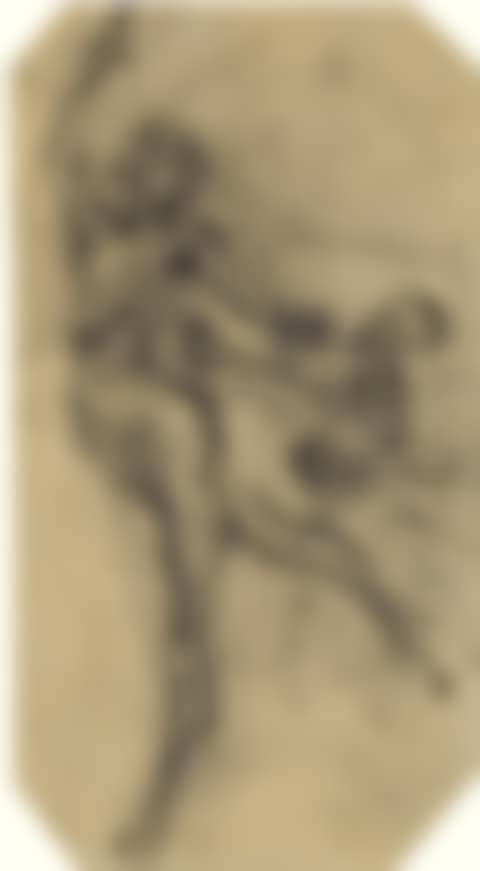 ÉTUDE POUR LA FIGURE FÉMININE DU TABLEAU "SCÈNE AVEC ALLÉGORIE MARINE" (LE VOL, LA TENTATION, L'AMOUR, LES AILES BRISÉE) (I) & ÉTOILE FILANTE ET SIGNATURES (II) (preview)