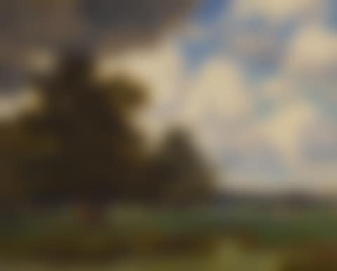 WOODLAND LANDSCAPE WITH GRAZING COWS (preview)