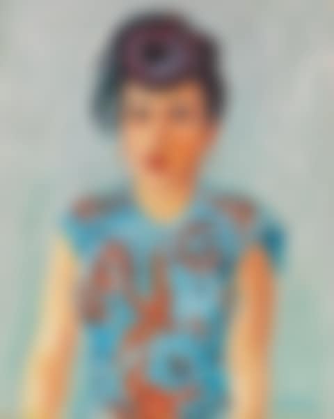 Bildnis Freda Wermel in blauer Bluse (preview)