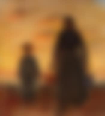 Mother and daughter walking home after a hard day's work , (preview)