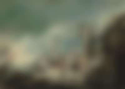 View of a Mediterranean port with monuments and figures (preview)