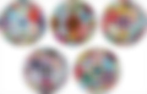 Flower Ball (3-D) Sequoia sempervirens; Flower Ball (Lots of Colors); Flowerball sexual Violet No. 1 (3D); Right There, The Breadth of the Human Heart; and Autumn 2004 (preview)