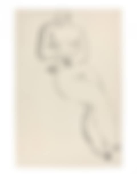 Nude leaning, cross-legged (preview)