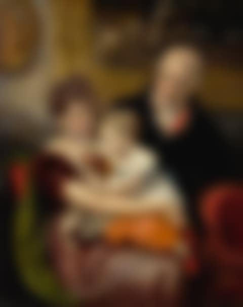 PORTRAIT OF A FAMILY, THREE-QUARTER LENGTH, IN AN INTERIOR SETTING (preview)