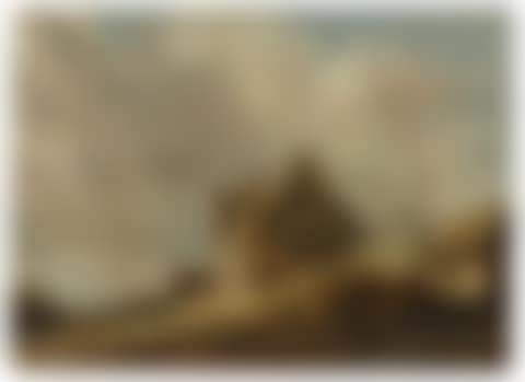 Three characters in front of a house in a landscape (preview)