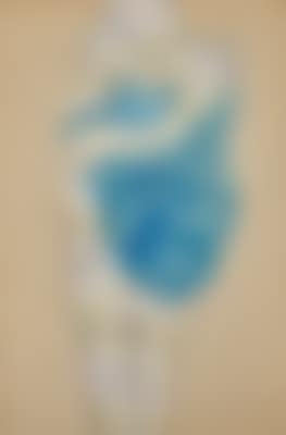 Femme debout au drapé bleu (recto); Femme nue penchée en avant (verso) (preview)