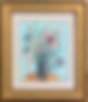 Bouquet sur fond bleu , (preview)