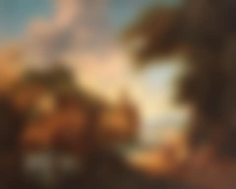 A river landscape with figures before a town (preview)