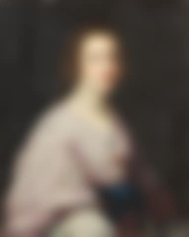 Portrait of a lady, half-length, in a violet dress and a pearl necklace (preview)
