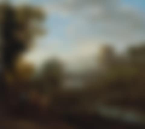 A landscape with Tivoli and the Temple of Vesta, hunters and an artist sketching in the foreground (preview)