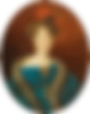 Portrait of a young lady in a blue dress and fur stole (preview)