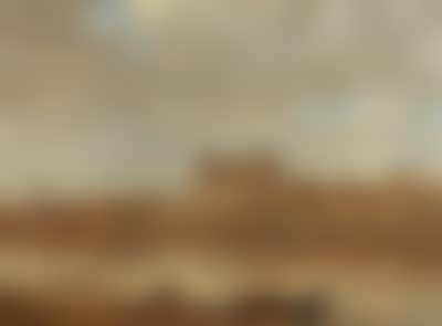 A river landscape with a ferry boat and a castle by a town beyond (preview)