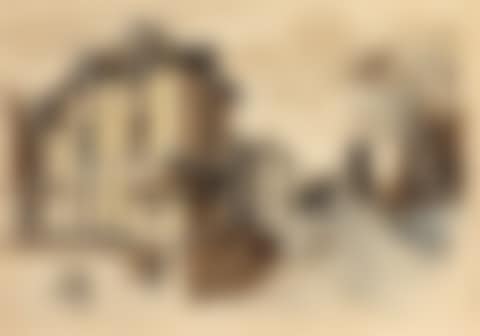 View of a castle and study of man's head (preview)