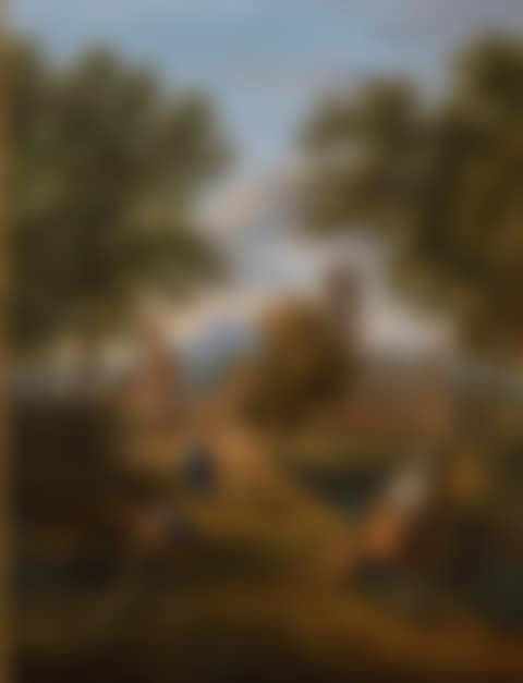 ITALIAN LANDSCAPE WITH FIGURES ON A PATH, A TOWN BEYOND (preview)