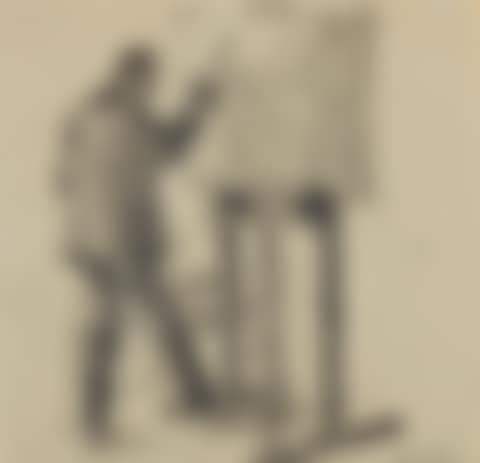 STUDIO BERLIN SÜDENDE-HERBERT FIEDLER AN DER STAFFELEI (STUDIO BERLIN SÜDENDE-HERBERT FIEDLER AT THE EASEL) (preview)