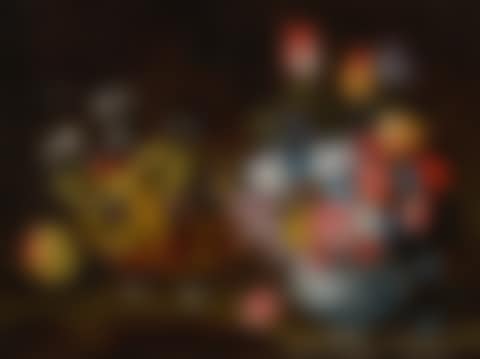 STILL LIFE OF A VASE OF FLOWERS AND GLASS BOWL WITH FRUIT (preview)