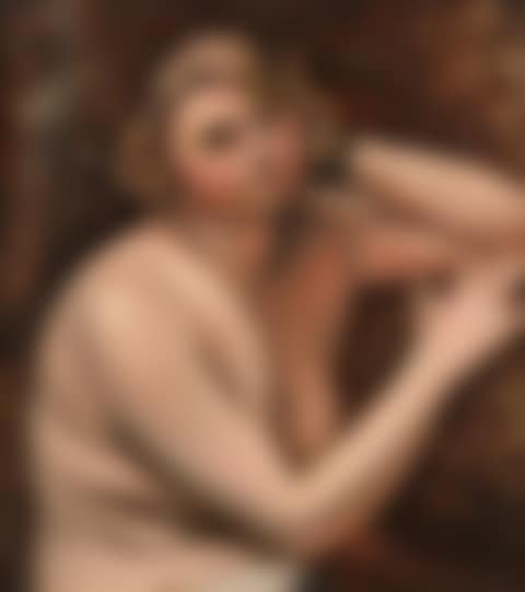 Bust of naked woman leaning (preview)