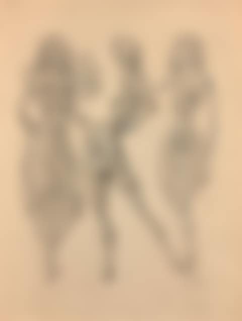 Three muses (front) - Women on the celestial globe (verso) (preview)