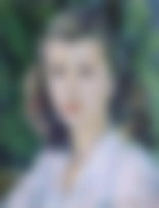 Jeune femme sur fond vert (preview)