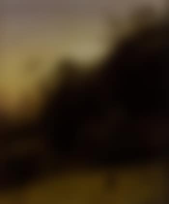 Landscape with women walking through tall grass towards a cabin (preview)
