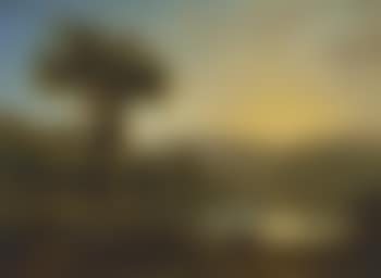 Mountainous river landscape with figures on a path in the foreground (preview)