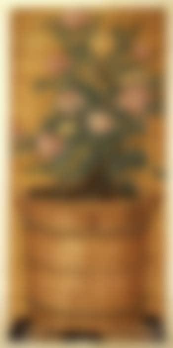 Still life of peonies in a wooden tub (preview)