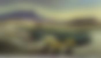 Two horses grazing in a desert landscape (preview)