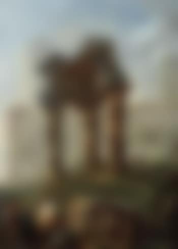 Classic landscape with temple ruins and figures (preview)