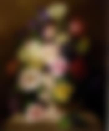 Summer flowers in a classical urn on a marble pedestal (preview)