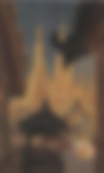 Asian town scene with temples (preview)