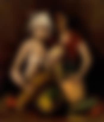 Two girls with fruit (preview)