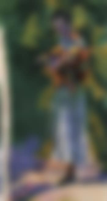 Frau Amiet with bunch of flowers (preview)