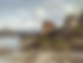 Town on the banks of the Rhine with ruins (preview)