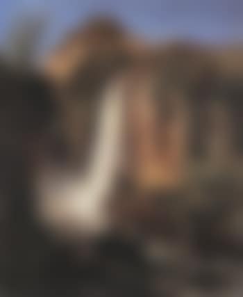 Waterfall with two bathers (preview)