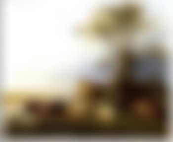 Cattle and sheep under a tree by a river (preview)