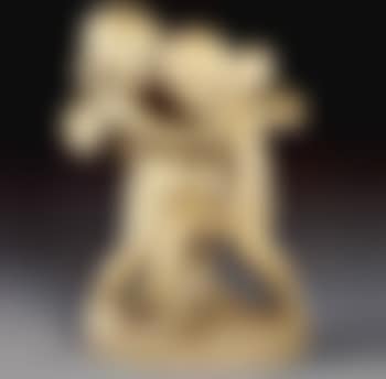 Two Amoretti fighting over a flaming heart on the ground (preview)