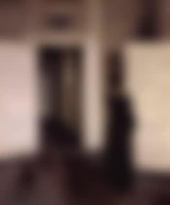 Interior scene with the artist's wife Ida in their home in Strandgaden (preview)