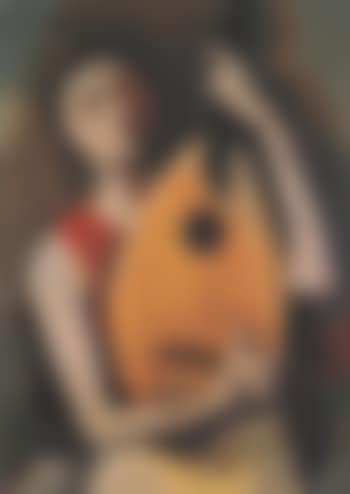 Girl playing the lute (preview)