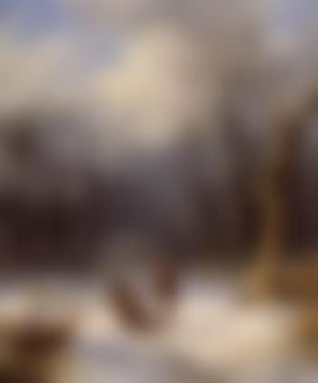 Wood gatherers in winter forest (preview)