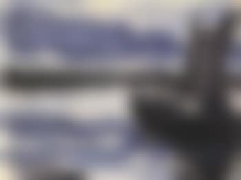 Coastal landscape with fishing boat (preview)