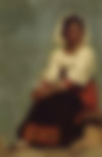 Costume study of seated woman. Kneeling nun (preview)